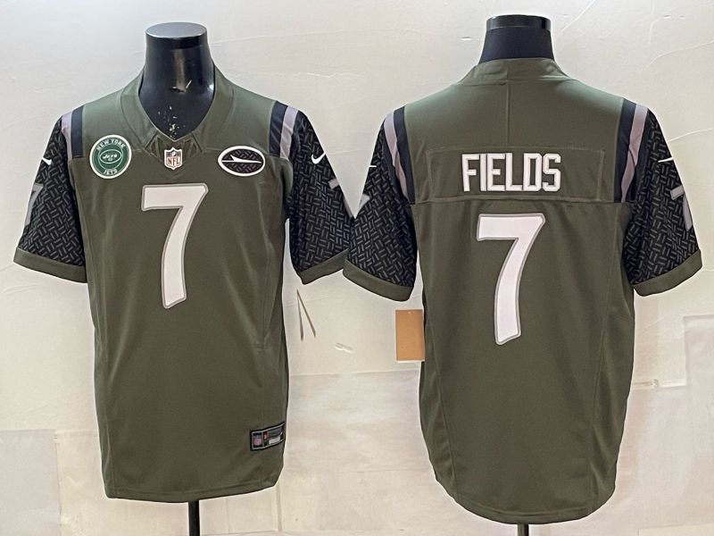 Men 2025 Nike New York Jets #7 Fields green Throwback Limited NFL Jersey style 005-0